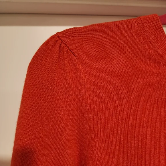 Banana Republic Italian Merino Wool Blend Sweater Orange Preppy Outdoors XS - Picture 5 of 13